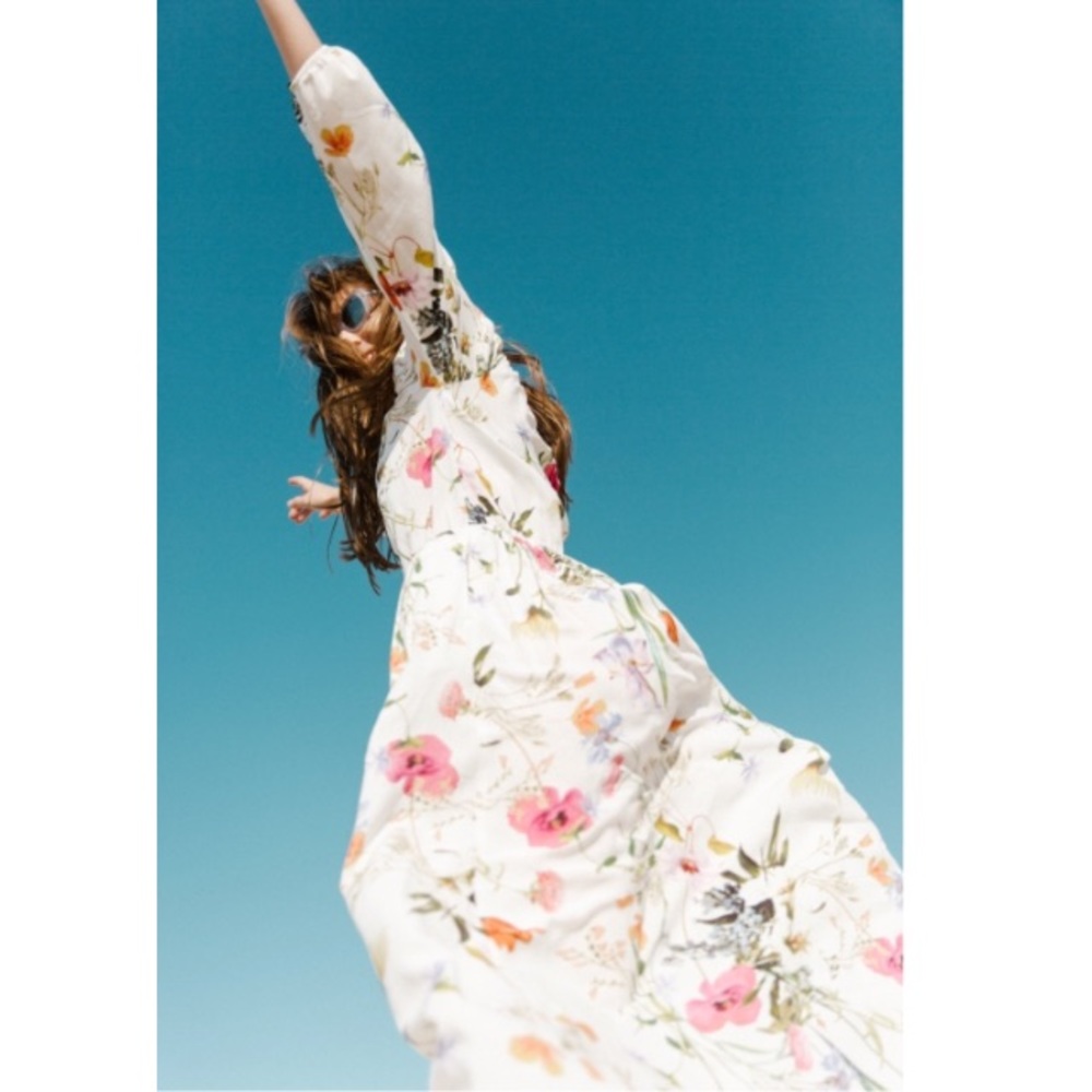 Sonnet James floral botanical print violet dress